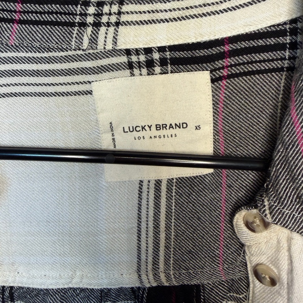 Lucky Brand Black and Pink Checkered Shirt - Picture 3 of 6